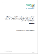 Titelfolie der Studie Ökonomische Bewertung ausgewählter Umwelt- und Sanierungsförderungen des Landes Steiermark Titelfolie